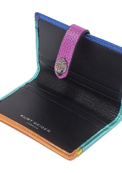 Leather Soft Wallet, Gökkuşağı Desenli Deri Cüzdan