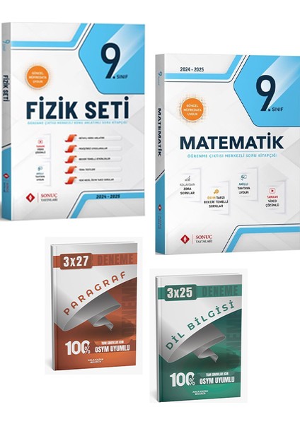 Sonuç + Anla Kazan 2026 9. Sınıf Fizik Matematik Fasikülleri + Anla Kazan Deneme 4 Lü Set fiyatları
