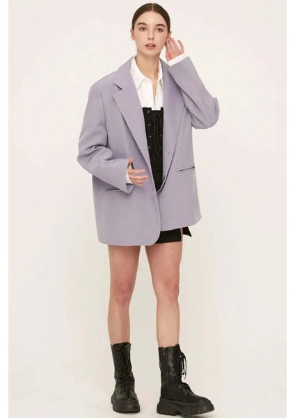 Bronte Oversized Blazer - Lilac Renk, Modern ve Konforlu Şıklık fiyatları