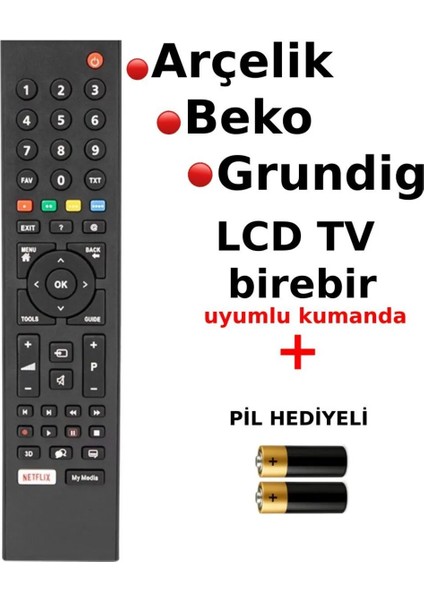 Arçelik Grundig LCD Tv’lere Uyumlu Kumanda