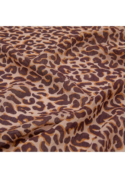 Ipekevi Leopar Desenli Tensel Şal 02880 Kahverengi modelleri