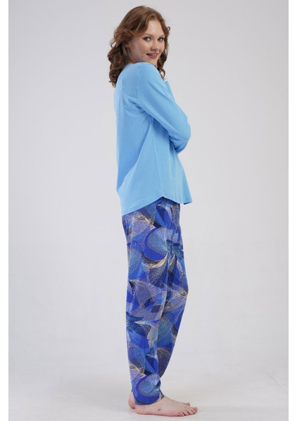 Pamuklu Kadın Büyük Beden Uzun Kol Pijama Takım , 410023 fiyatları