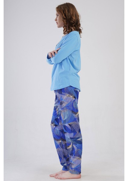 Pamuklu Kadın Büyük Beden Uzun Kol Pijama Takım , 410023 modelleri