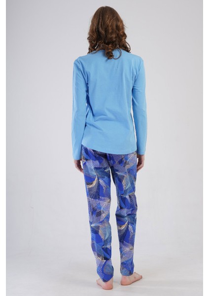 Pamuklu Kadın Büyük Beden Uzun Kol Pijama Takım , 410023 fırsatları