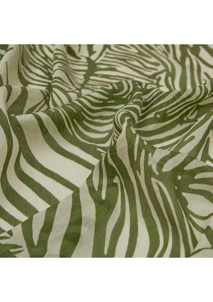 Ipekevi Zebra Desenli Tensel Şal 02881 Haki modelleri