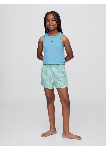 Kız Çocuk Açık Mavi Lilo & Stitch Çocuk Geri Dönüştürülmüş Pijama Takımı