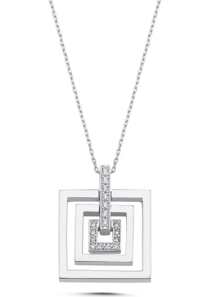 Piramit Gümüş Kolye