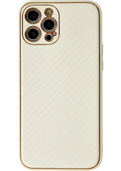 Newface iPhone 12 Pro Kılıf Coco Karbon Silikon - Beyaz
