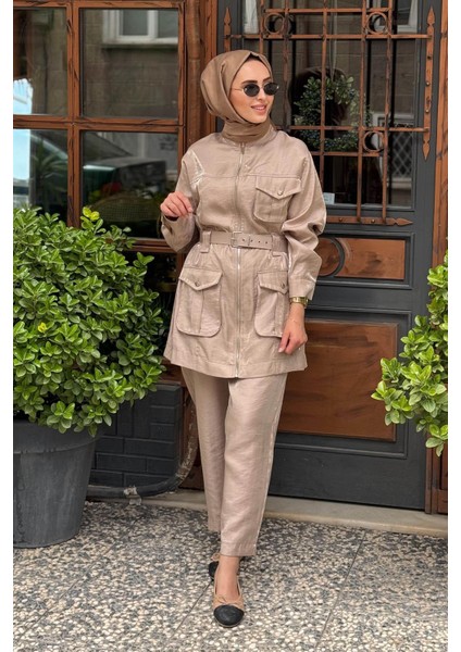 Nurcan Çetin Pantolonlu Takım 25463 Taş