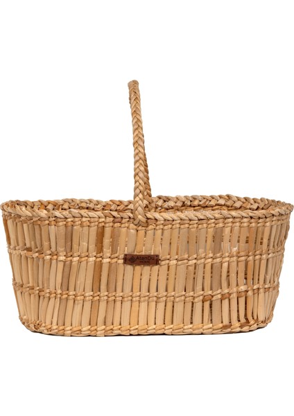 Atandu Home %100 El Yapımı Doğal Hasır Kulplu Piknik Sepeti – 43x22x18 cm | Piknik ve Hediye Sepeti Olarak Kullanıma Uygun | Dekoratif Çok Amaçlı Sepet