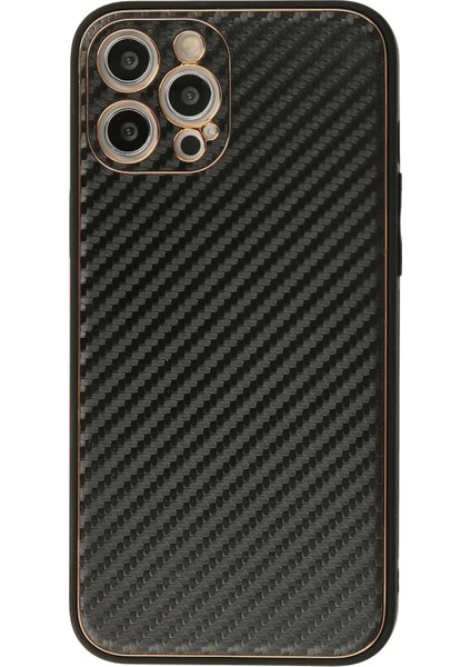 Newface iPhone 12 Pro Max Kılıf Coco Karbon Silikon - Siyah