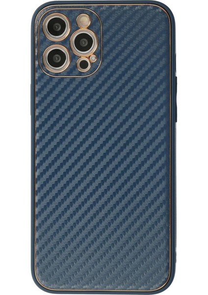 Newface iPhone 12 Pro Kılıf Coco Karbon Silikon - Mavi