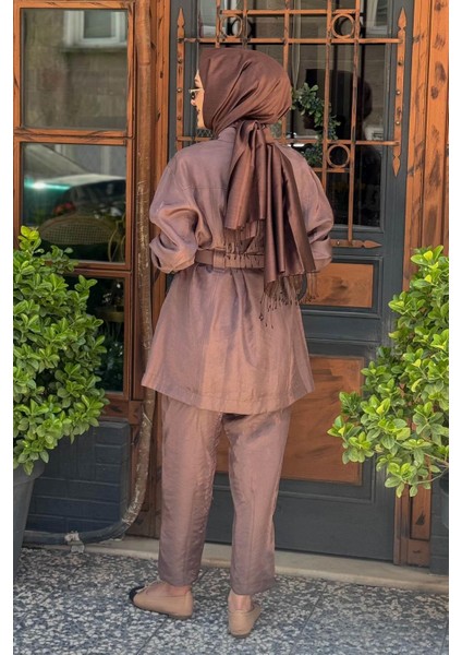 Nurcan Çetin Pantolonlu Takım 25463 Kahve
