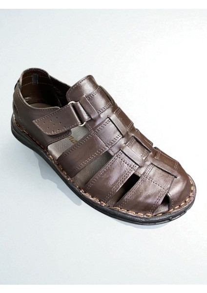 Hakiki Deri Tam Ortopedik Aşırı Rahat Erkek Sandalet