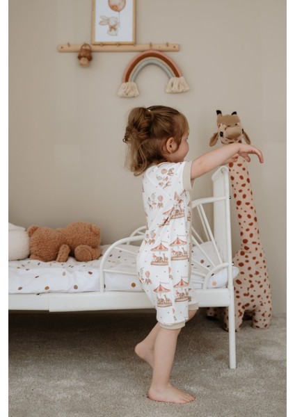 0.5 Tog Yazlık Bebek & Çocuk Uyku Tulumu %100 Pamuk -Atlı Karınca