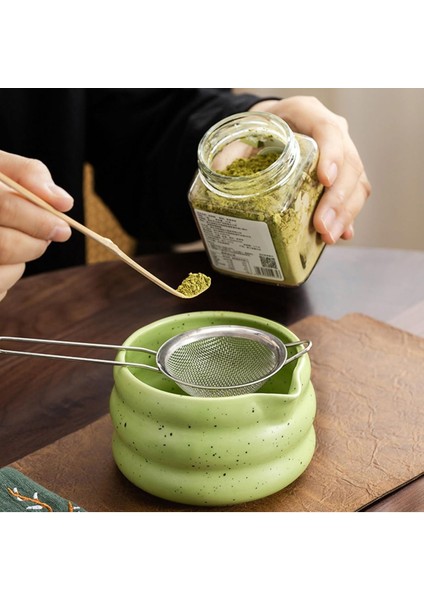Seremoniye Uygun 5 Parça Matcha Seti Bambu Çırpıcı, Seramik Kase ve Kaşık ile Çay Ritüeli modelleri