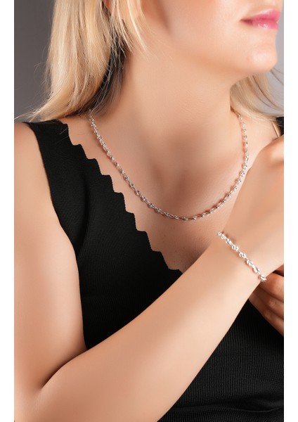 925 Ayar Gümüş , Gemici Kolye Bileklik Seti