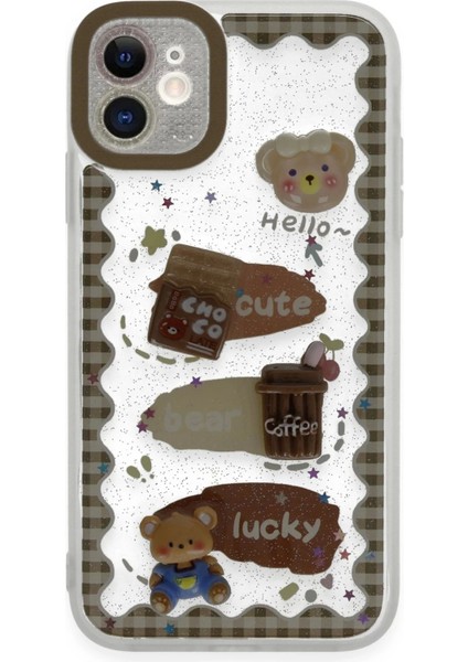 Newface iPhone 11 Kılıf Sweet Desenli Silikon Kapak - Şeffaf
