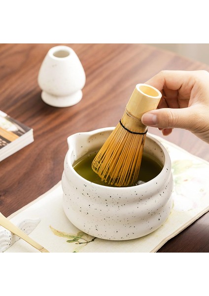 Seremoniye Uygun 5 Parça Matcha Seti Bambu Çırpıcı, Seramik Kase ve Kaşık ile Çay Ritüeli fiyatları
