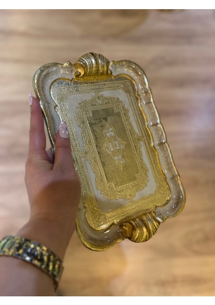 Esterhomedecor 6’lı Tek Kişilik Orijinal İtalyan Gül Ağacı Dikdörtgen Sunum Tepsisi 30CM Masi indirimleri