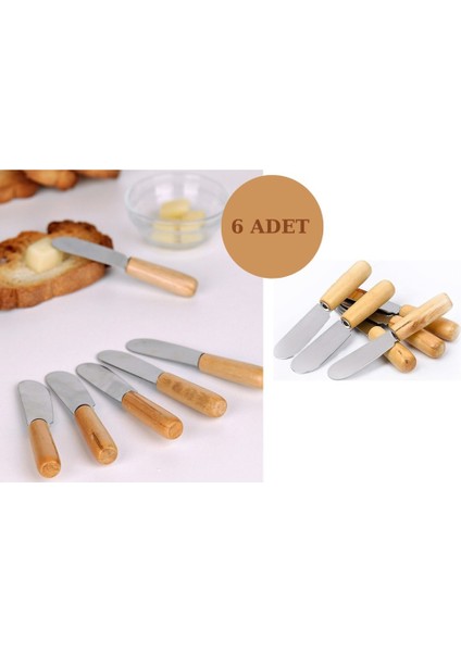 Bambu Saplı Tereyağı Bıçağı , Reçel Bal Nutella Bıçağı, Kahvaltı Sunum Bıçağı 6 Adet fiyatları