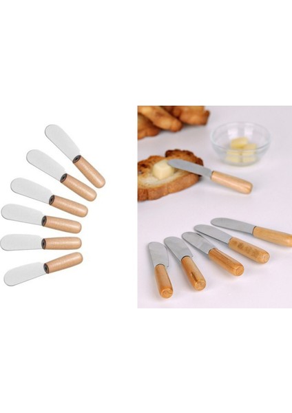 Bambu Saplı Tereyağı Bıçağı , Reçel Bal Nutella Bıçağı, Kahvaltı Sunum Bıçağı 6 Adet indirimleri