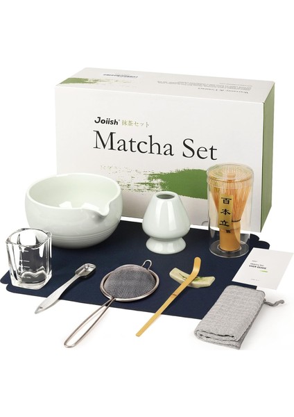 10 Parça Japon Matcha Seti Bambu Çırpıcı, Spoutlu Kase ve Ölçü Kaşıklı Seremoni Takımı