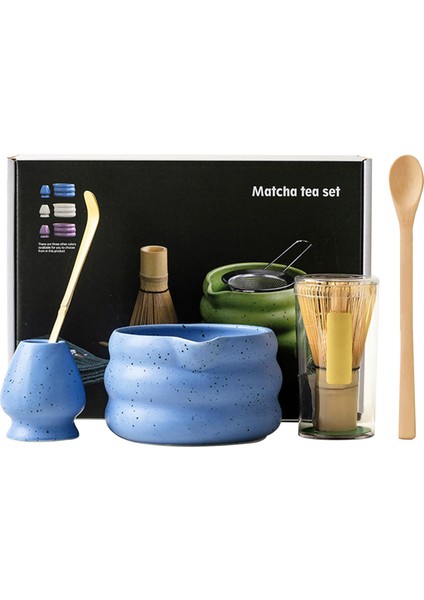 Seremoniye Uygun 5 Parça Matcha Seti Bambu Çırpıcı, Seramik Kase ve Kaşık ile Çay Ritüeli