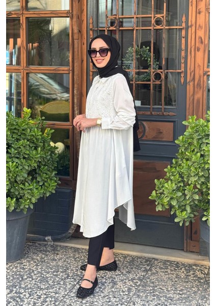 Nurcan Çetin Tunik 25212A Ekru
