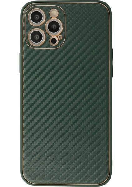 Newface iPhone 12 Pro Max Kılıf Coco Karbon Silikon - Yeşil