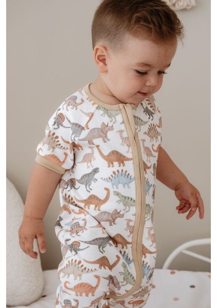 0.5 Tog Yazlık Bebek & Çocuk Uyku Tulumu, %100 Pamuk - Dinozorlar