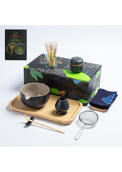 Japon Matcha Çay Seti, 10 Parça Seremoni Kiti, Bambu Çırpıcı, Seramik Kase ve Aksesuarlar