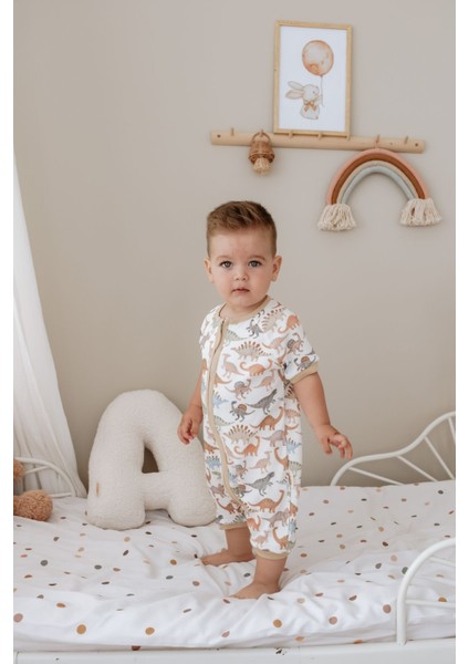 0.5 Tog Yazlık Bebek & Çocuk Uyku Tulumu, %100 Pamuk - Dinozorlar