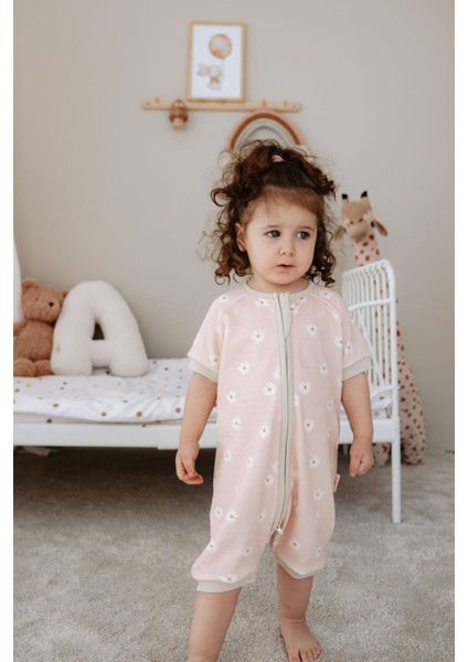 0.5 Tog Yazlık Bebek & Çocuk Uyku Tulumu, %100 Pamuk - Papatya Desenli