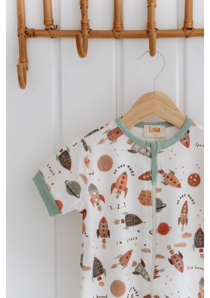 0.5 Tog Yazlık Bebek & Çocuk Uyku Tulumu, %100 Pamuk - Space Uzay