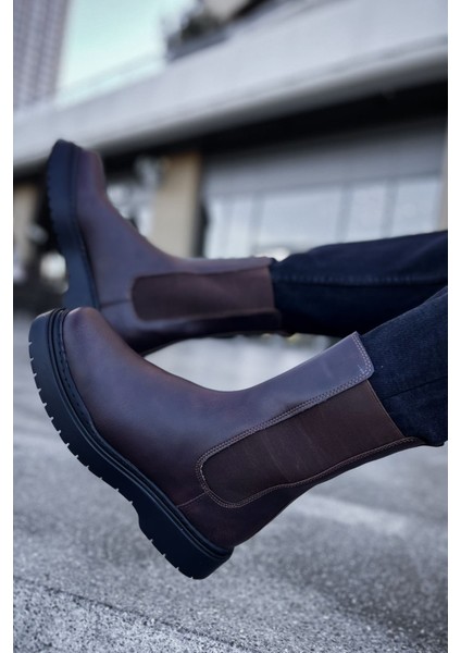 J223 Alaska Bağcıksız Ortopedik Taban Günlük Cilt Erkek Spor Postal Bot Cst Kahverengi fırsatları