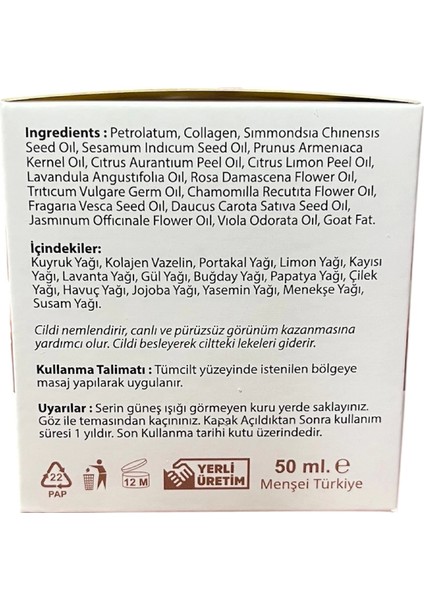 Kolejenli Kuyruk Yağlı Cilt Bakım Kremi 50 ml, 3 Adet Esila indirimleri