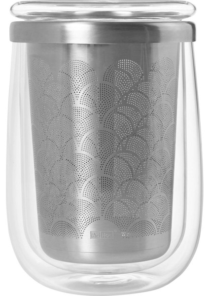 Çift Cidarlı Borosilikat Çay Bardağı ve Çay Filtresi 13,5 cm 0,4 L