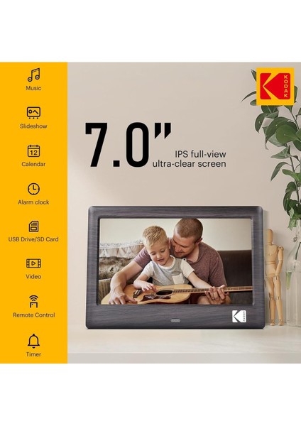7 Inç Siyah Dijital Fotoğraf Çerçevesi, IPS Ekran, Usb/sd Uyumlu, Slayt Gösterisi, Takvim fiyatları