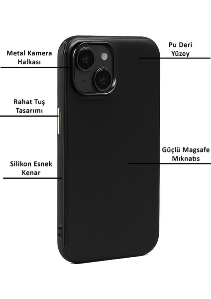 Apple iPhone 13 Kılıf Pu Deri Magsafe Uyumlu Silikon Kapak fırsatları