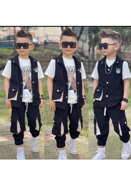 Kargo Cepli Yelekli 3lü Kombin