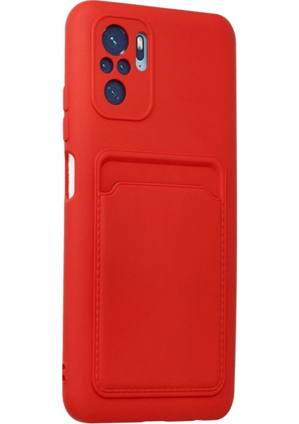 Xiaomi Redmi Note 10S Kılıf Kelvin Kartvizitli Silikon - Kırmızı Dsdrn