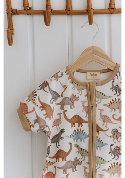 0.5 Tog Yazlık Bebek & Çocuk Uyku Tulumu, %100 Pamuk - Dino Friends
