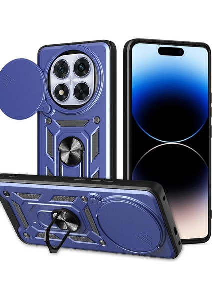Xiaomi Redmi Note 14 Pro Plus Kılıf Pars Lens Yüzüklü Silikon - Lacivert Dsdrn