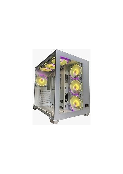 Liquid Beyaz 7X120MM Rgb Fanlı Kumandalı ve Kontrolcülü Atx Oyuncu Bilgisayar Kasası