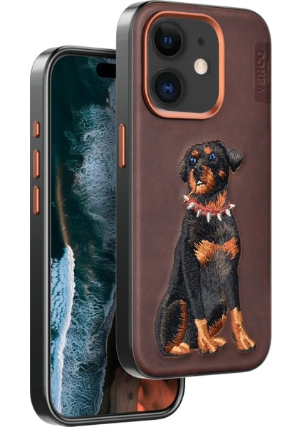 iPhone 11 Perma Desenli Kapak - Koyu Kahve - CRM4273-3617