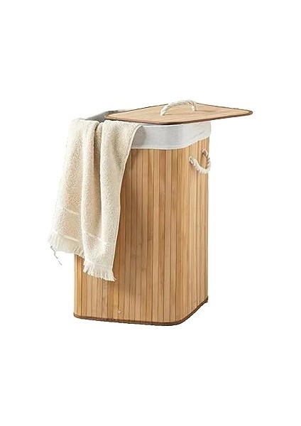 English Home Fancy Katlanabilir Çamaşır Sepeti 35X35X60 cm Bej