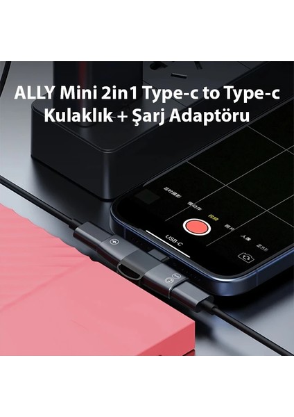 Ally Mini 2in1 Type-C To Type-C Kulaklık + Şarj ADAPTÖRU-(1903) - CRM2083-1257