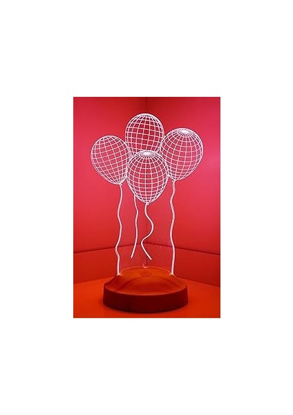 Sevgilambası 3 Boyutlu 3D Görünümlü Balon LED Lamba