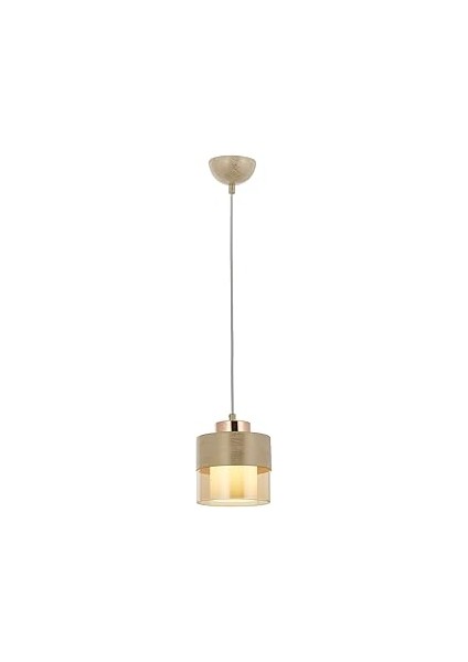 Avonni AV-60193-1KRM Krem Boyalı Modern Avize, E27, Metal, Cam, 15CM